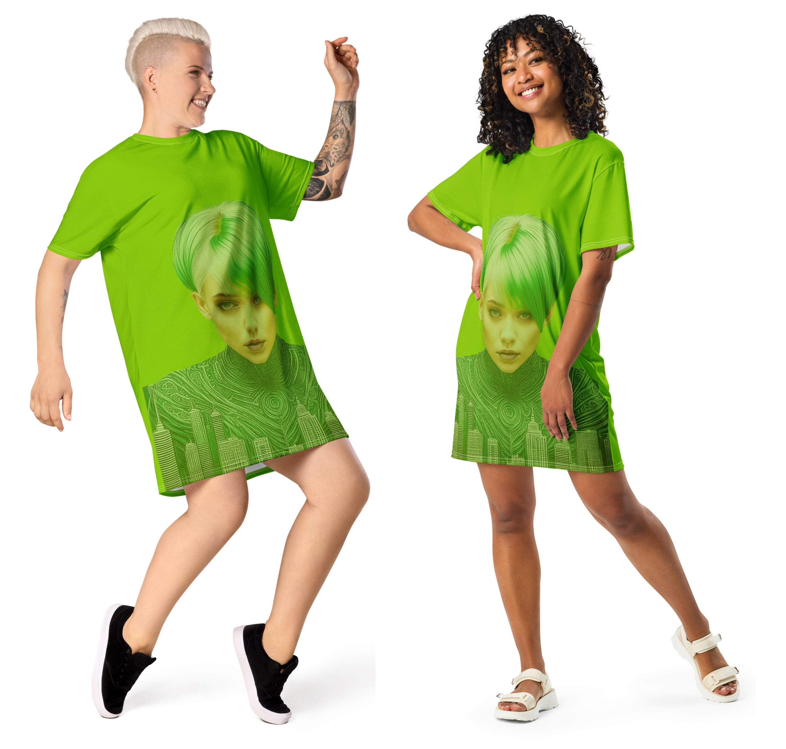 girls_-t-shirt-dress-brat-green-lime-green-lounge-streetwear-wickedyo 3